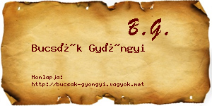 Bucsák Gyöngyi névjegykártya