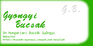 gyongyi bucsak business card