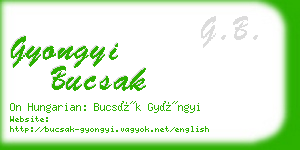 gyongyi bucsak business card